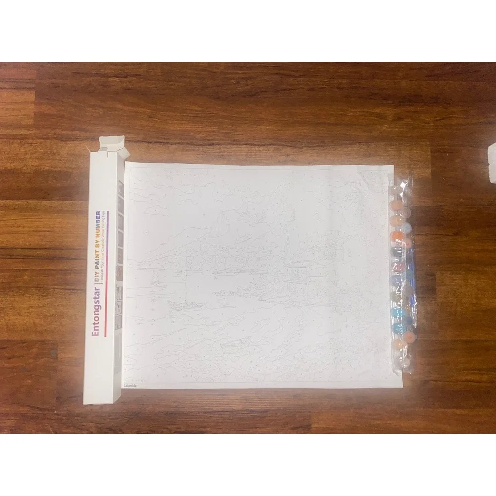 Entongstar Lakeside DIY Paint by Number Kit 40x50cm‎ Landscape Canvas